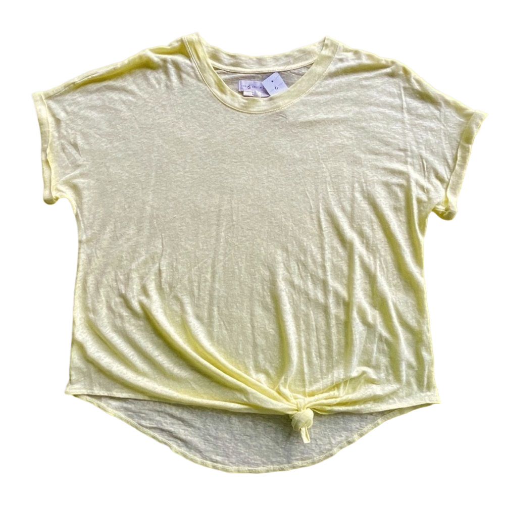 Lou & Greg x LOFT Linen knot tie front top